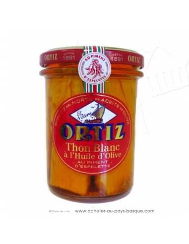 Thon blanc germon Bonite à l'huile d'olive Ortiz en bocal - espagnole cuisine conserve – spécialité basque