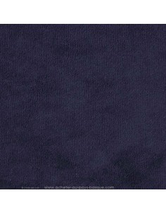 tissu 140 cm velours lisse bleu marine Thevenon - Tissus Ameublement au mètre pour chaises rideaux canapés fauteuils - biarritz