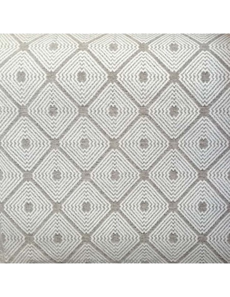 Tissu LORENZACCIO jacquard ficelle Thévenon losange beige - Tissus Ameublement rideaux réfection chaise fauteuil canapé