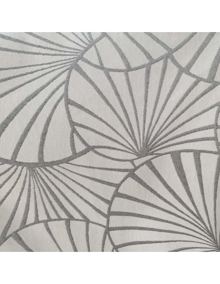 Tissu ameublement réversible jacquard Thévenon Nympheas gris -  Réfection fauteuils sièges canapés rideaux sur mesure coussin