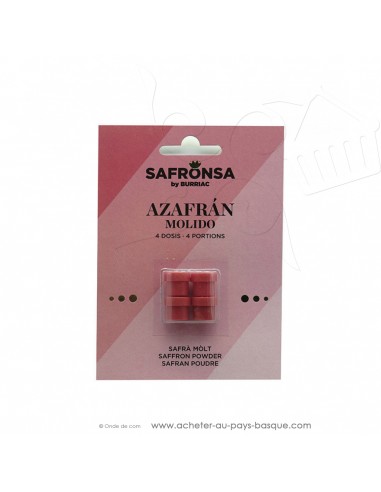 4 pots de safran poudre 4gr SAFRONSA by Burriac - condiment espagnol épice Espagne - épices paëlla risotto bouillabaisse tripes