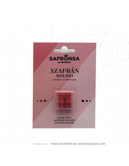 4 pots de safran poudre 4gr SAFRONSA by Burriac - condiment espagnol épice Espagne - épices paëlla risotto bouillabaisse tripes