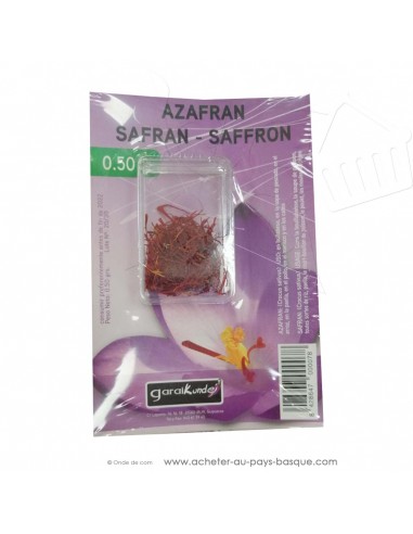 Boite filaments pistils safran 0.5gr GARAIKunde - condiment espagnol épice Espagne - épices risotto paëlla bouillabaisse tripe