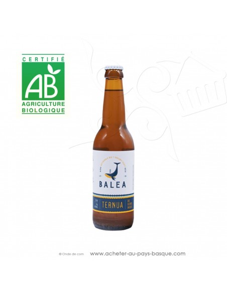 Toute une gamme de bières Basques artisanales Bio ici la Ternua bière blonde 4,5 % 33cl - boisson issue agriculture biologique