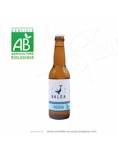 Toute une gamme de bières Basques artisanales Bio ici la Pasaia bière blanche 5 % 33cl - boisson issue agriculture biologique