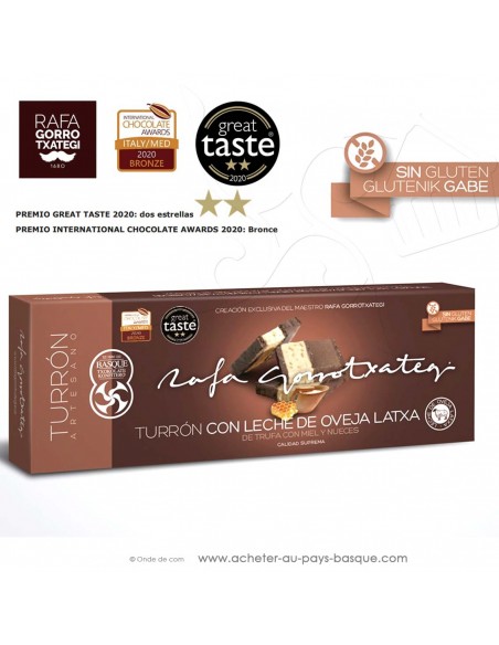 Touron lait brebis truffe miel noix - Rafa Gorrotxategi chocolatier - epicerie confiserie espagnole - produit noel