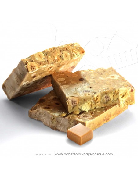 zoom Touron chocolat caramel abricot noisette - Rafa Gorrotxategi chocolatier - epicerie confiserie espagnole - noel espagnol