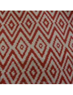 toile extérieure bache outdoor losange blanc et rouge 140cm déperlant - tissus Ameublement extérieur au mètre