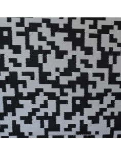 toile extérieure bache outdoor tetris blanc et noir 140cm déperlant - tissus Ameublement extérieur au mètre