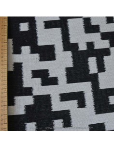 toile extérieure bache outdoor tetris blanc et noir 140cm déperlant - tissus Ameublement extérieur au mètre 2