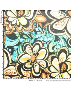 Satin de coton marron Tissus habillement Docks Negresse Biarritz  2