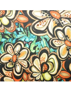 Satin de coton marron Tissus habillement Docks Negresse Biarritz 