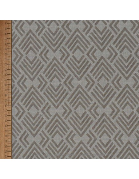 zoom toile extérieure bache outdoor losange entrelacé beige 160cm déperlant chilienne transat - tissus extérieurs au mètre