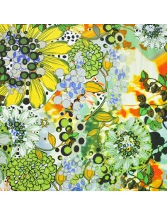 satin de coton jaune et vert tissus habillement docks Biarritz