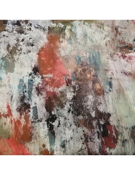 Satin de Coton léger effet peinture oxydation métal rouille gris vert -Tissu habillement haute qualité vente en ligne