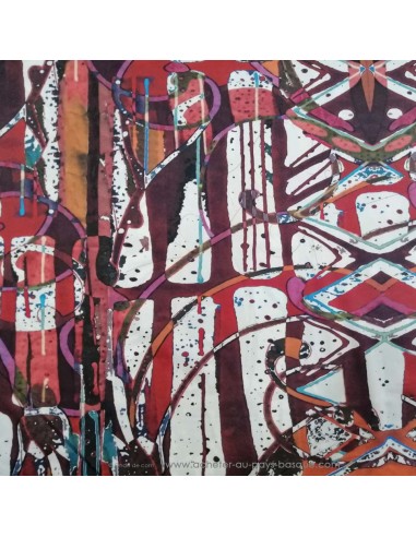 Satin de Coton léger effet peinture acrylique multicolore qualité Italienne -Tissu habillement vente en ligne - Dock Biarritz