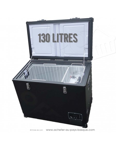 Glacière électrique très grande capacité 130 L Réfrigérateur mobile Congélateur portable Caisson frigo ouvert