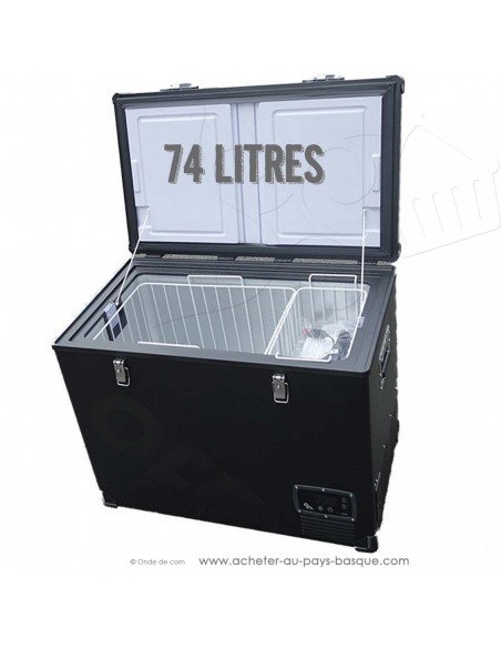 Glacière électrique très grande capacité 74 L Réfrigérateur mobile Congélateur portable Caisson frigo ouvert