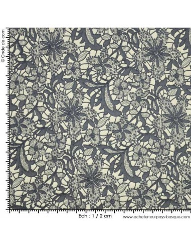 Effet guipure foncé - Tissus Habillement Docks Biarritz en vente