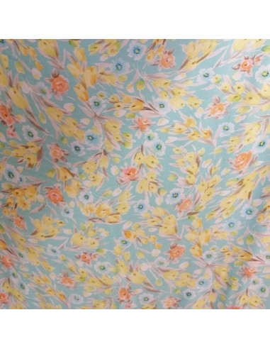 Viscose fleurie Gai Mattiolo Italie -  tissus habillement viscose italienne haute couture - vetement couturiere sur mesure