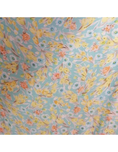 Viscose fleurie Gai Mattiolo Italie -  tissus habillement viscose italienne haute couture - vetement couturiere sur mesure