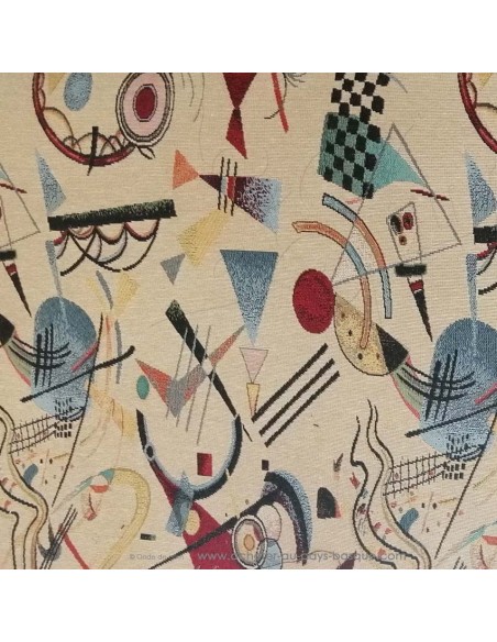 zoom Tissu Ameublement geometrique jacquard Vassily - Tissus au mètre coussins rideaux sur mesure restauration