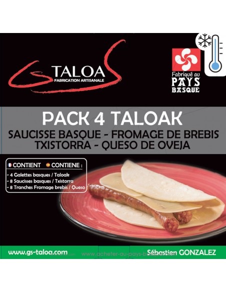 Pack Talo Taloak mixte : txistorra saucisse basque - fromage de brebis GS TALOA Ascain en vente par Sebastien Gonzalez