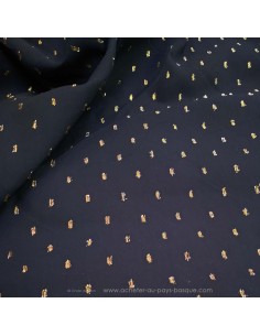 Tissu viscose unie noire et lurex doré - drapé top jupe fluide - Tissus Habillement au mètre 2