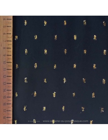 Tissu uni noir viscose et lurex doré  - drapé top jupe fluide - Tissus Habillement au mètre Biarritz