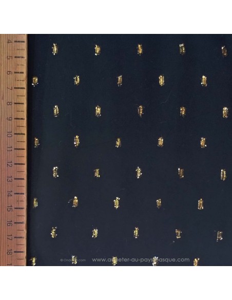 Tissu uni noir viscose et lurex doré  - drapé top jupe fluide - Tissus Habillement au mètre Biarritz