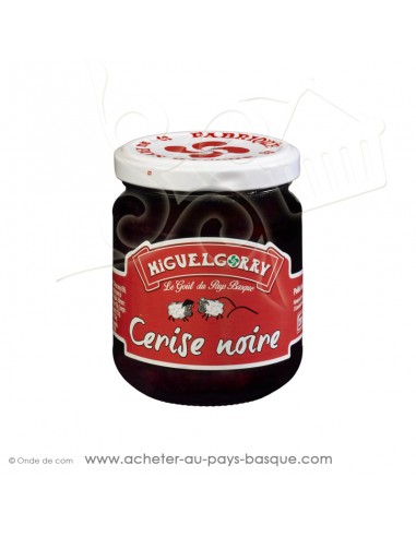 Confiture Artisanale de cerises noires - 230g - Miguelgorry - epicerie fine pays basque