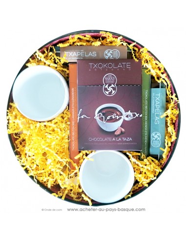 Coffret cadeau basque chocolat chaud pour 2