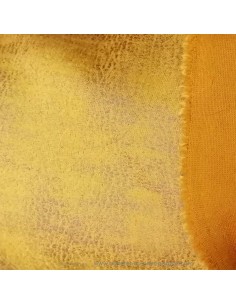 Tissu Néoprène uni jaune effet cuir vieilli craquelé marbré toucher doux suédine - tissus habillement mercerie Dock Biarritz