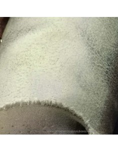 Tissu Néoprène uni vert effet cuir vieilli craquelé marbré toucher doux suédine - tissus habillement mercerie Dock Biarritz