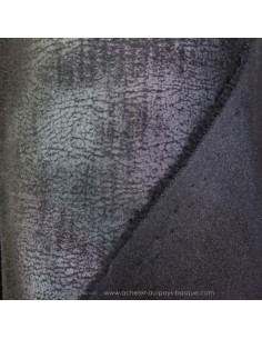 Tissu Néoprène uni noir effet cuir vieilli craquelé marbré toucher doux suédine - tissus habillement mercerie Dock Biarritz