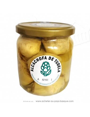 zoom bocal Coeurs d'artichauts IGP de Tudela 345g - les délices d'aita itxassou - epicerie fine conserve basque