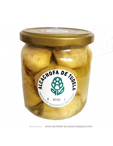 zoom bocal Coeurs d'artichauts IGP de Tudela 345g - les délices d'aita itxassou - epicerie fine conserve basque