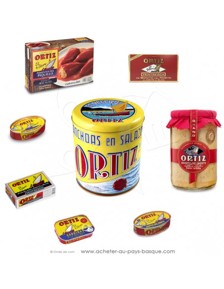 Coffret Cadeau : belle boite pour un grand bocal de thon et conserves ORTIZ