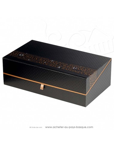 Coffret vide carton rectangle noir et cuivre "Savoureux" - vente en ligne boite packaging - idée cadeau - noel anniversaire