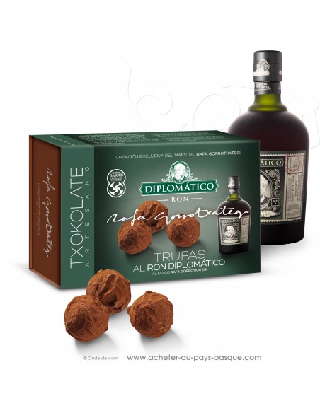 chocolat Basque truffe noire au Rhum Diplomatico - Rafa Gorrotxategi maitre chocolatier - vente en ligne confiserie espagnole