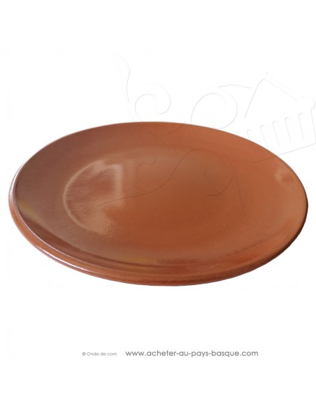 Assiette Céramique couleur naturelle en Terre cuite Ø26cm - vaisselle traditionnelle - cuisson