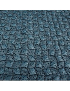 Tissu doudoune légère bleu matelassé ouatine coupe vent tulle résille pois noir - Tissus habillement vente en ligne Biarritz