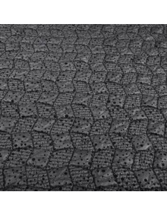 Tissu doudoune légère gris matelassé ouatine coupe vent tulle résille pois noir - Tissus habillement vente en ligne Biarritz