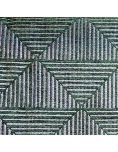 Zoom Tissu jacquard ameublement velours geometriques vert losanges  -coussin rideaux réfection fauteuil canapé