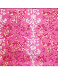 Tissu ameublement 100% soie rose  or blanc soie sauvage ornements - rideaux jeté de lit panneau japonais coussin