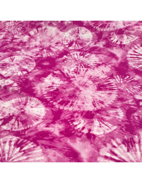 tissu Jersey viscose tie and dye rose flashy - Tissus Habillement au mètre Docks  Biarritz