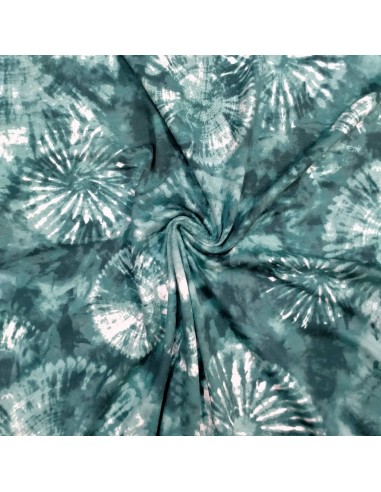Zoom tissu Jersey viscose tie and dye vert - Tissus Habillement au mètre Docks  Biarritz