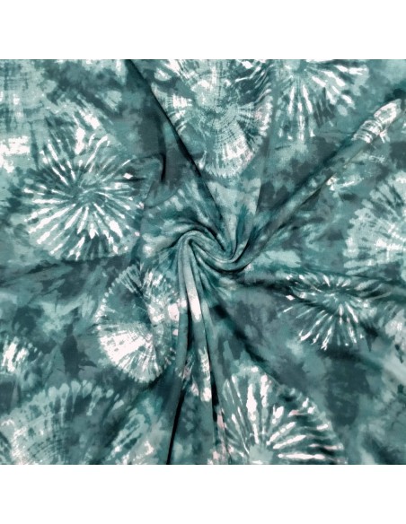 Zoom tissu Jersey viscose tie and dye vert - Tissus Habillement au mètre Docks  Biarritz