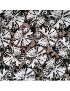 Tissu Crêpe de Viscose tie and dye noir taupe - tissus habillement au mètre - couture robe jupe top pantalon