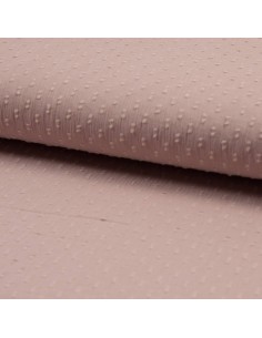 Tissu Crépon coton plumetis vieux rose - tissus habillement au mètre - vetement couturiere sur mesure  Biarritz